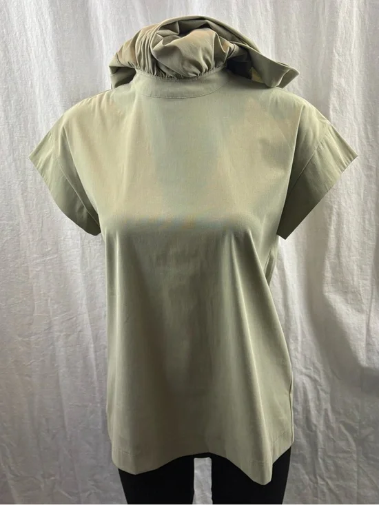 COS Cape Layer Jersey Top in Olive Green S - Picture 9 of 11